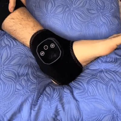 Tobillera térmica puesta, lista para usar en casa