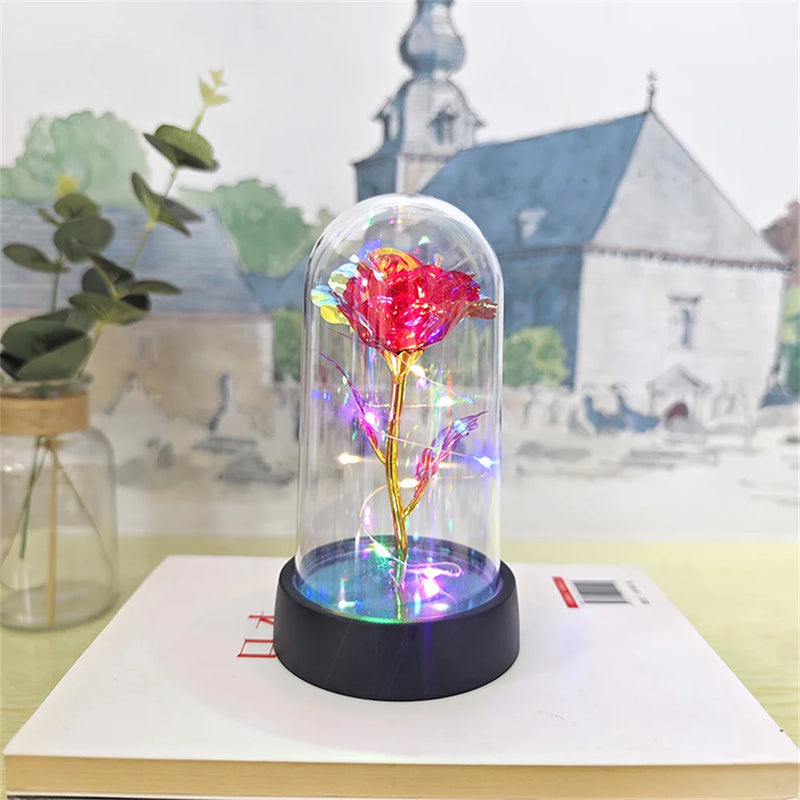 Rosa Eterna - Cúpula Transparente com LED