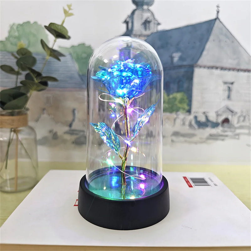Rosa Eterna - Cúpula Transparente com LED