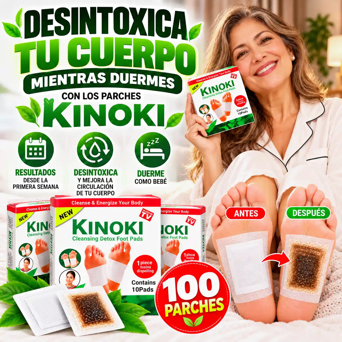 100 PARCHES KINOKIS | DESINTOXICA TU CUERPO MIENTRAS DUERMES 😴