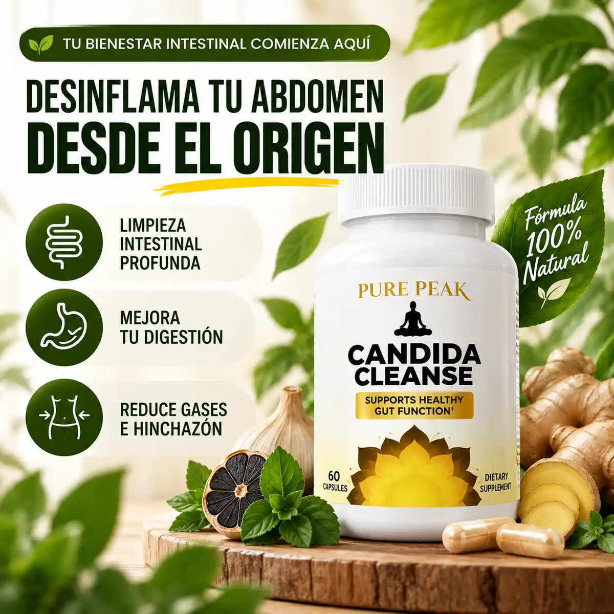 Suplemento Candida Cleanse 60 cápsulas – Equilibrio intestinal y defensas reforzadas