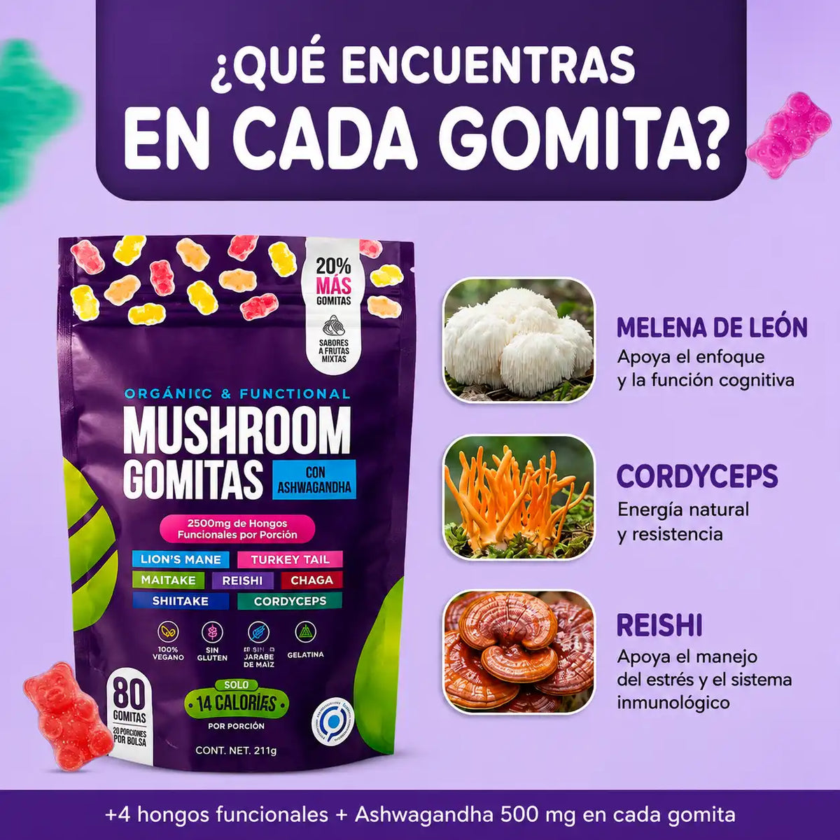 Gomitas de Ashwagandha — Antiestrés, La Claridad que tu mente necesita