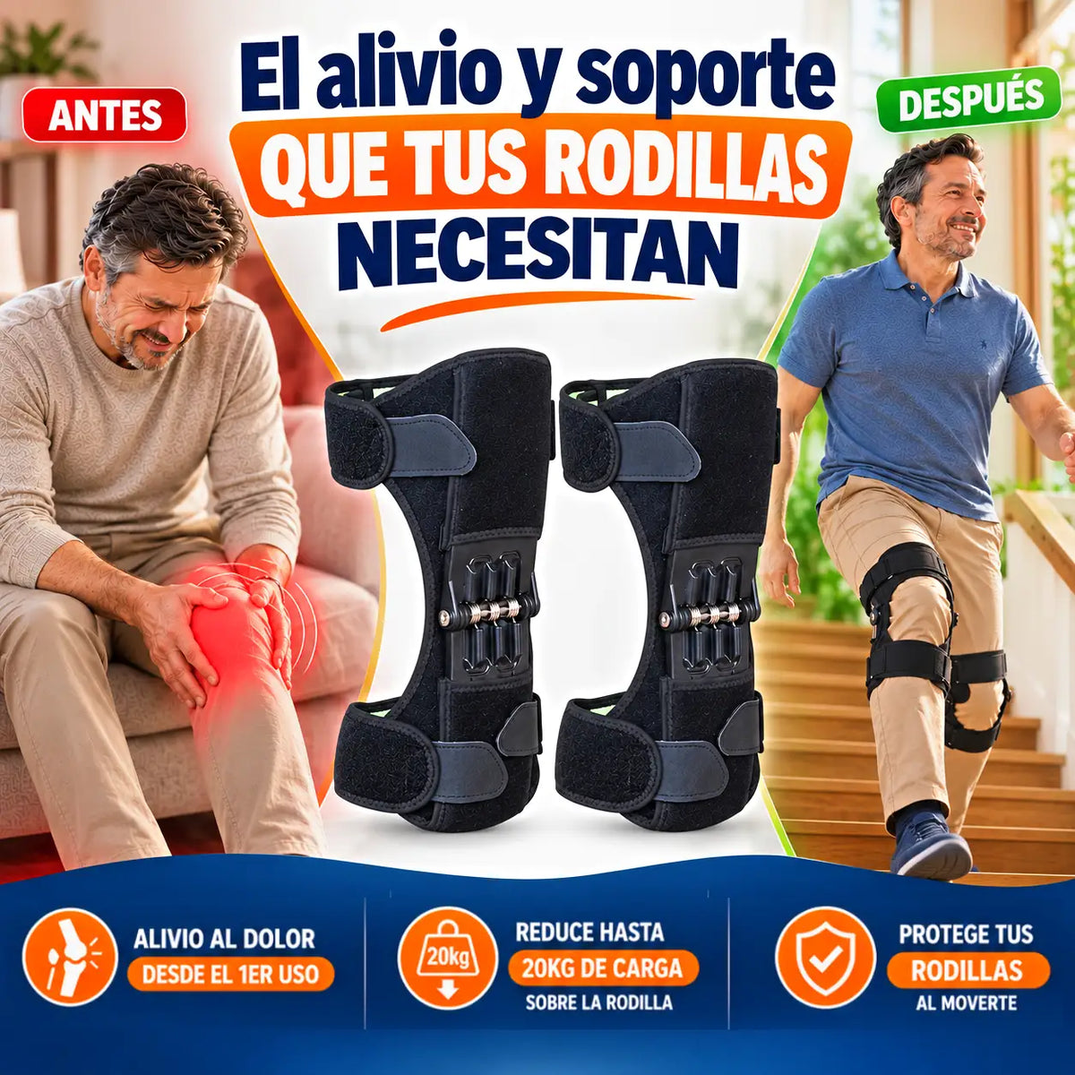 Rodilleras Ortopédicas con Resorte | Alivia el Dolor y Protege tus Rodillas